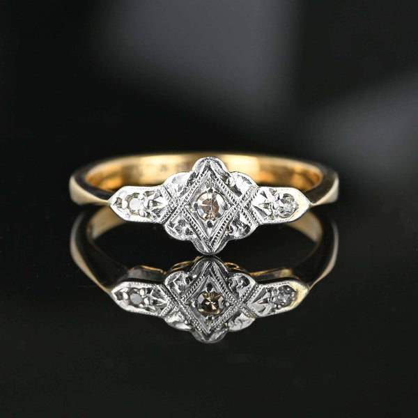 Dazzling Shiny 3-Row Flexible Platinum & Rose Gold Ring with Diamond C